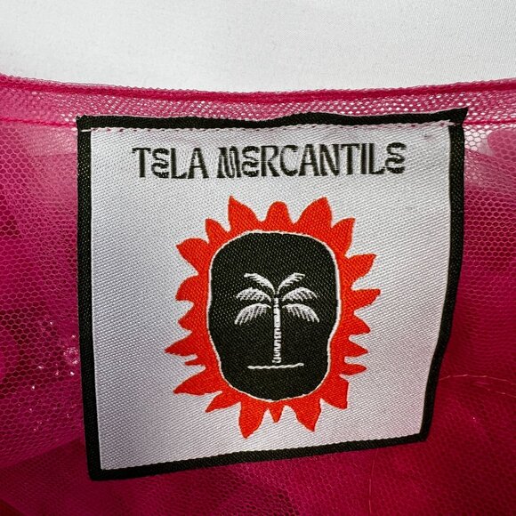 Tela Luxury Mercantile West Palm Beach Floral Mesh Maxi Dress Hot Pink OS - Picture 6 of 12